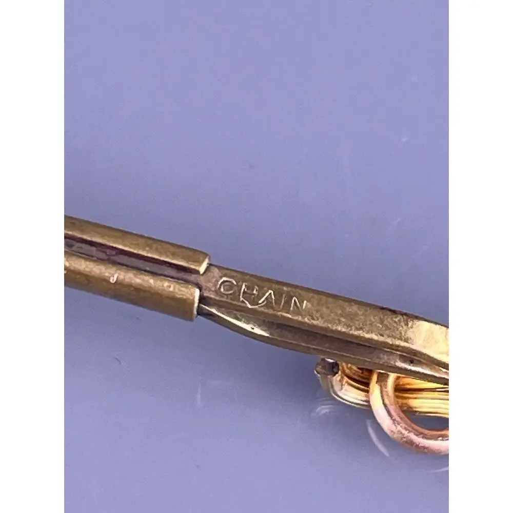 Double Square Knot 1/20 Gold Filled Tie Collar Bar Two Tone Simple Vintage